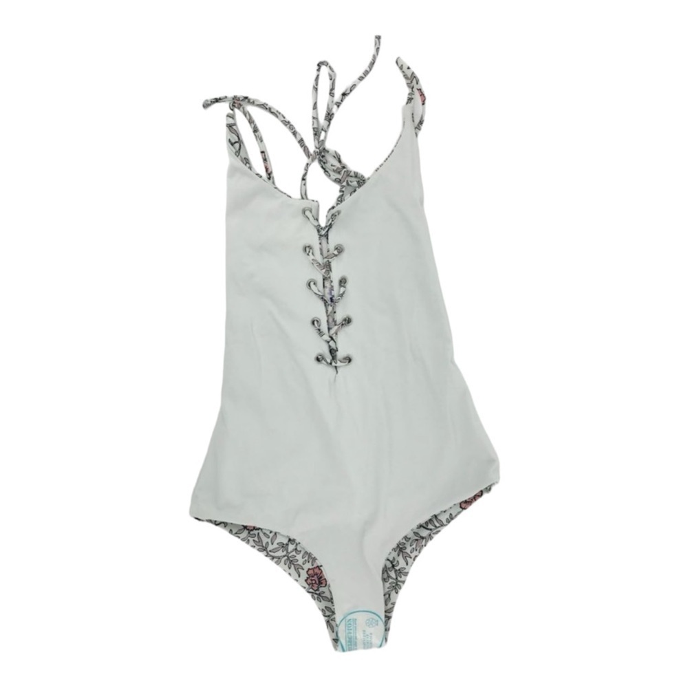 Tavik Monahan Reversible Wild Flower Lace-up Swimsuit NWT - Picture 4 of 7